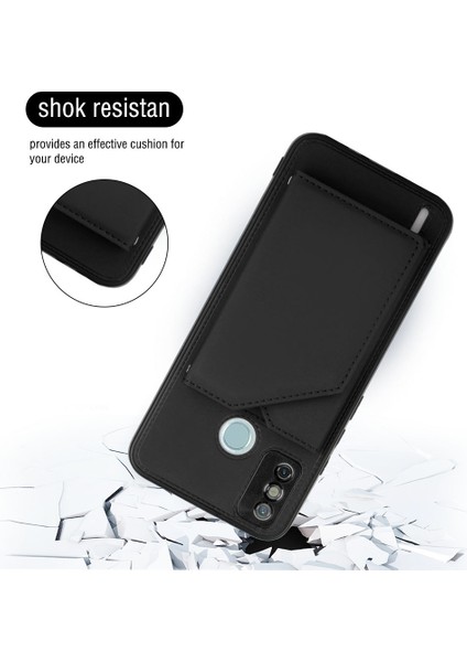 Tecno Spark 6 Go / Go 2020 Siyah Için Pu + Tpu + Pc Kılıfı (Yurt Dışından)
