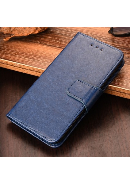 Infinix Hot 8 / Hot 8 / Tecno Camon 12 Kraliyet Mavisi Için Deri Kılıf (Yurt Dışından)