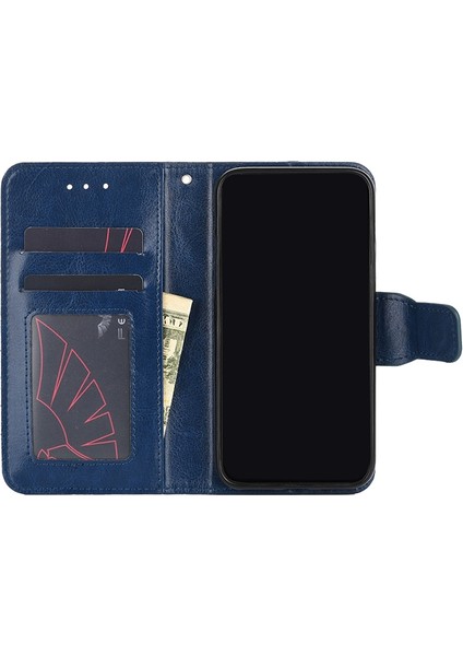 Infinix Hot 8 / Hot 8 / Tecno Camon 12 Kraliyet Mavisi Için Deri Kılıf (Yurt Dışından)