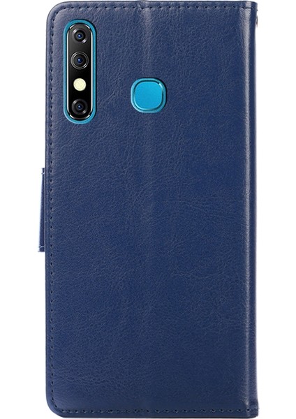 Infinix Hot 8 / Hot 8 / Tecno Camon 12 Kraliyet Mavisi Için Deri Kılıf (Yurt Dışından)