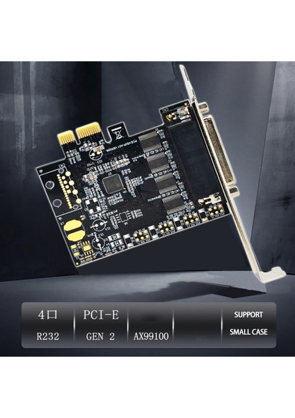 Pcı-E Seri Bağlantı Noktası Kartı Pcie'den 4 Seri Bağlantı Noktasına RS232 9-Pin Endüstriyel Kontrol 4 Bağlantı Noktalı Genişletme Kartı AX99100 Kablo ile (Yurt Dışından) indirimleri