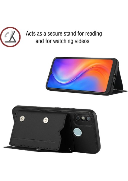 Tecno Spark 6 Go / Go 2020 Siyah Için Pu + Tpu + Pc Kılıfı (Yurt Dışından)