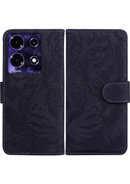 Infinix Note 30 Siyah Için Kaplan Kabartma Desenli Pu Kılıf (Yurt Dışından)