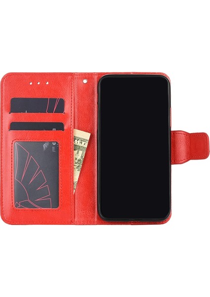 Tecno Camon 17 Kırmızı Deri Kılıf (Yurt Dışından)