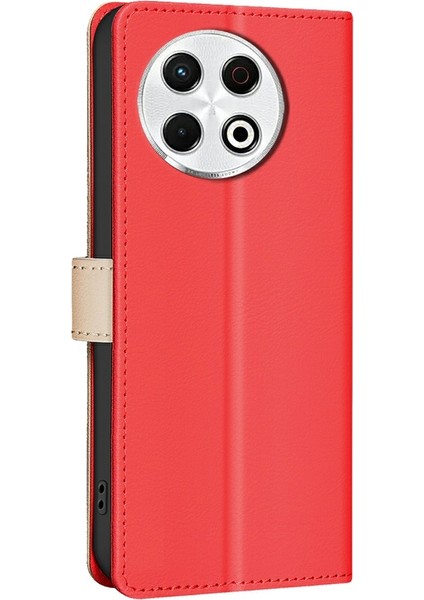 Tecno Spark 30 Pro 4g Kırmızı Için Rfıd Deri Kılıf (Yurt Dışından)