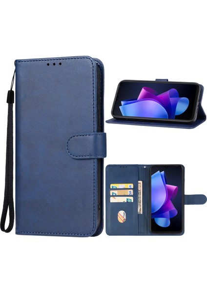 Tecno Spark 10 / 10C Mavi Için Deri Telefon Kılıfı (Yurt Dışından)