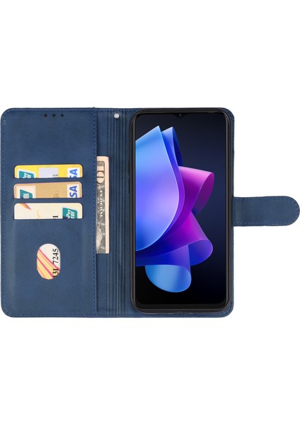 Tecno Spark 10 / 10C Mavi Için Deri Telefon Kılıfı (Yurt Dışından)