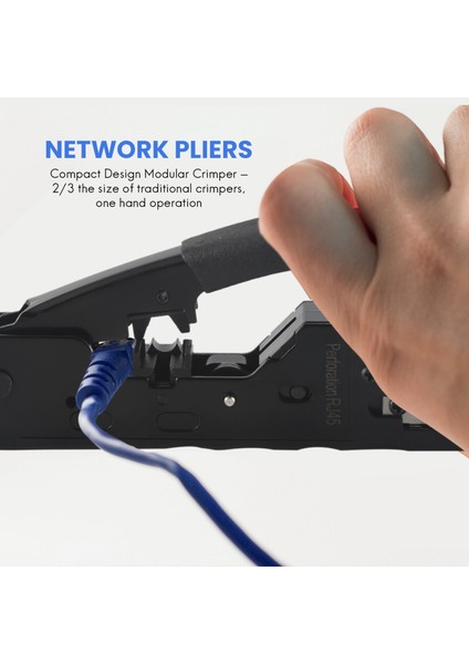 Cat5 Cat6 Cat7 RJ45 RJ12 RJ11 Ağ Konnektörleri Için Crimper Geçiş Modüler Fişler Ethernet Kabloları Ez Sıkma Aleti (Yurt Dışından)