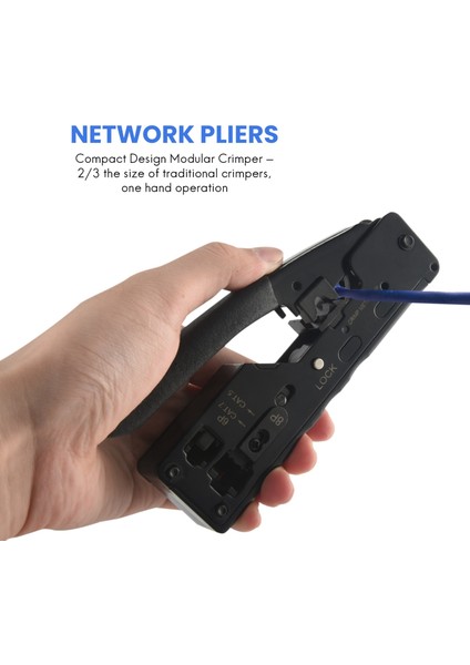 Cat5 Cat6 Cat7 RJ45 RJ12 RJ11 Ağ Konnektörleri Için Crimper Geçiş Modüler Fişler Ethernet Kabloları Ez Sıkma Aleti (Yurt Dışından)