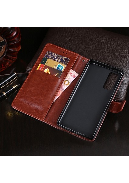 Tecno Camon 17P Kahverengi Için Idewei Pu Kılıf (Yurt Dışından)