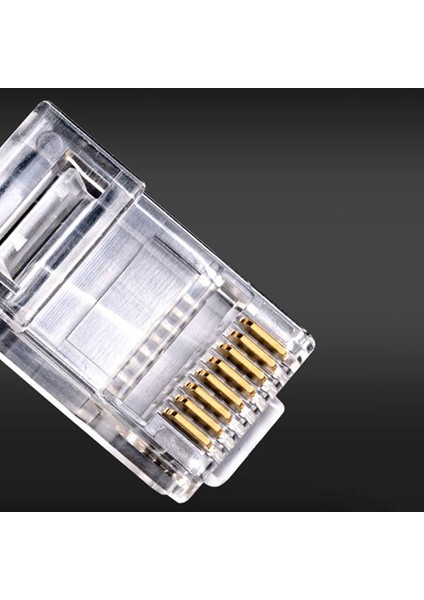 50 Adet Cat6 RJ45 Konektörü Utp Kablo Ethernet Jakı 8P8C Ağ Cat 6 Modüler Fişler 6.5mm RJ45 Kapaklı (Yurt Dışından)