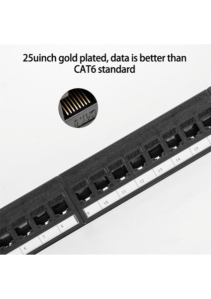 19 Inç 1u Kabin Rafı Geçişi 24 Port Cat6 Patch Panel RJ45 Kontak Portu (RJ45 Kontak Portu) Modüler Çerçeve (Yurt Dışından)