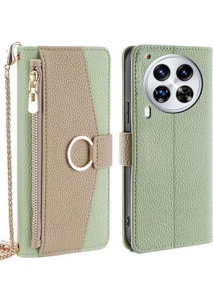 Tecno Camon 30 Premier 5g Yeşil Için Crossbody Deri Telefon Kılıfı (Yurt Dışından)