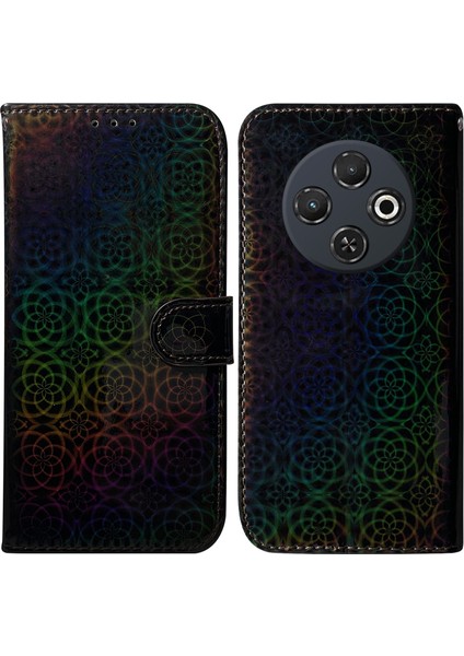 Tecno Spark 30C Siyah Için Renkli Pu Kılıf (Yurt Dışından)