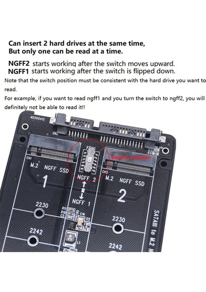 Çift M.2 Ngff - Sata 3.0 SSD Adaptörü Ngff Sata SSD B Dizüstü Bilgisayar Masaüstü Bilgisayar Için Sata 3.0 6gbps Dönüştürücü Kartı Anahtarı (Yurt Dışından) fırsatları