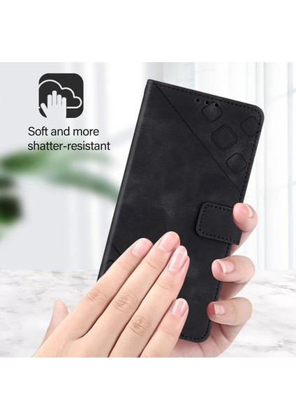 Infinix Hot 40I Siyah Için Kabartmalı Pu Kılıf (Yurt Dışından)