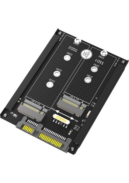 Çift M.2 B Anahtarı/b&m Anahtarı Ssd'den 2.5 Inç Sata Iıı Adaptörüne Çerçeve Braketi - Msata Ssd'yi 7 mm 2.5 Inç Sata Sürücüsü Olarak Tutun (Yurt Dışından)