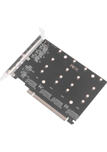 Pcıe 4.0 5.0 X16 - 4 Portlu Nvme M.2 Ngff SSD Adaptörü Bölünmüş Kart Çok Işlevli Kullanışlı Taşınabilir Adaptör (Yurt Dışından)