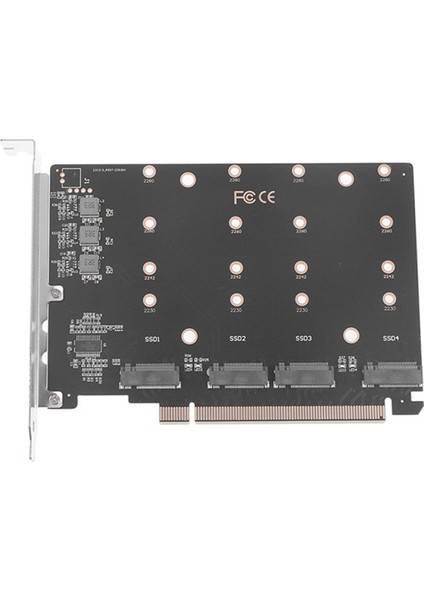 Pcıe 4.0 5.0 X16 - 4 Portlu Nvme M.2 Ngff SSD Adaptörü Bölünmüş Kart Çok Işlevli Kullanışlı Taşınabilir Adaptör (Yurt Dışından)
