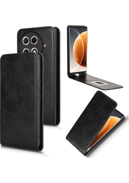 Tecno Camon 30S 4g / Camon 30S Pro 4g Siyah Için Dikey Döner Kılıf (Yurt Dışından)