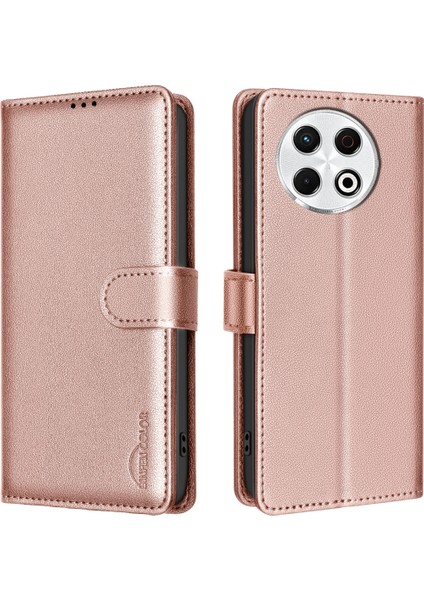 Tecno Spark 30 Pro 4g Altın Için Litchi Pu Kılıf (Yurt Dışından)
