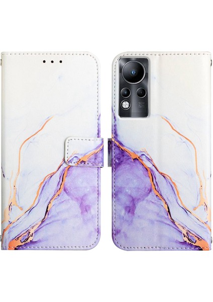 Infinix Zero x / Zero x Pro Beyaz Mor LS006 Için Mermer Kılıf (Yurt Dışından)