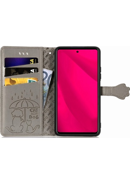 Infinix Smart 9 Gri Için Kedi ve Köpek Kabartmalı Kılıf (Yurt Dışından)