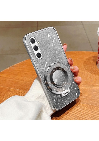 Samsung Galaxy M54 Gümüş Için Yuvarlak Tutucu Tpu Telefon Kılıfı (Yurt Dışından)