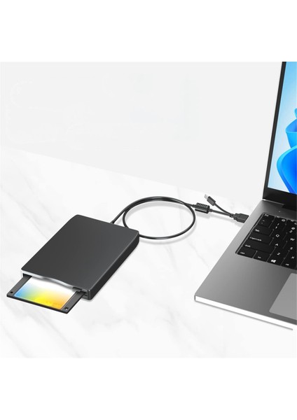 USB Disket Okuyucu Disket Sürücüsü Çift Arayüz Harici USB C Disket Sürücüsü Pc Dizüstü Bilgisayar Masaüstü (Yurt Dışından)