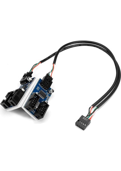 Anakart USB 2.0 9pin Başlık 1 Ila 4 Uzatma Hub Splitter Adaptörü Dönüştürücü 30CM 9-Pin Dahili Kablo (Yurt Dışından)