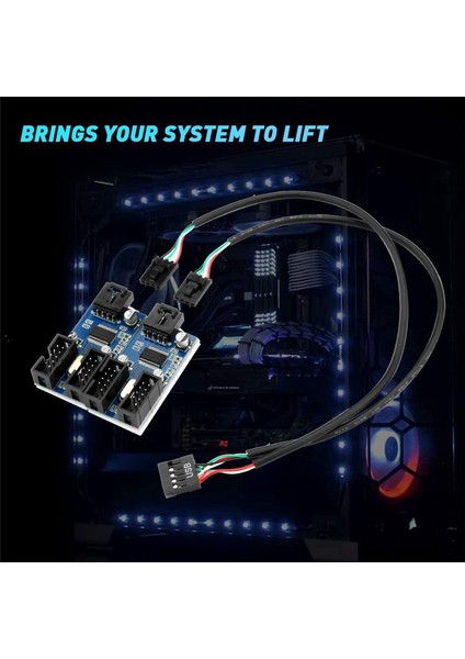 Anakart USB 2.0 9pin Başlık 1 Ila 4 Uzatma Hub Splitter Adaptörü Dönüştürücü 30CM 9-Pin Dahili Kablo (Yurt Dışından) fiyatları