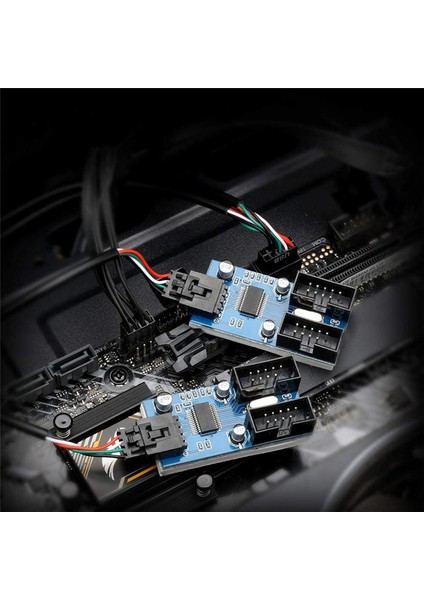 Anakart USB 2.0 9pin Başlık 1 Ila 4 Uzatma Hub Splitter Adaptörü Dönüştürücü 30CM 9-Pin Dahili Kablo (Yurt Dışından) modelleri