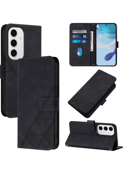 Samsung Galaxy S24 Fe 5g Siyah Için Crossbody Deri Kılıf (Yurt Dışından)
