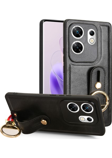 Infinix Zero 30 4g Siyah Için Bileklik Pu Kılıf (Yurt Dışından)
