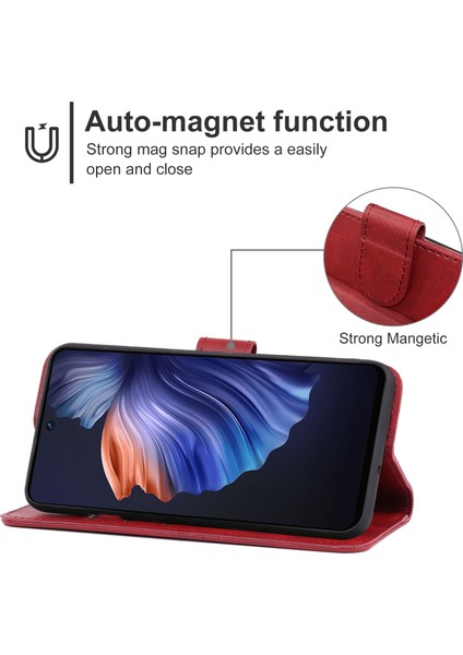 Tecno Camon 18 P Kırmızı Deri Kılıf (Yurt Dışından)