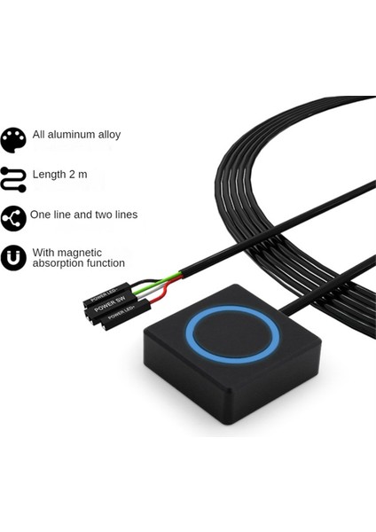 Pc Güç Düğmesi Masaüstü Güç Anahtarı Harici Güç Anahtarı Alüminyum Alaşımlı Manyetik Kendiliğinden Sıfırlama Düğmesi Metal Kabuk Rgb (Yurt Dışından) modelleri