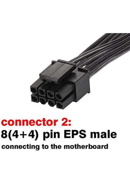 Cpu 8 Pin Erkek - Cpu 8 Pin (4+4) Erkek EPS-12V Anakart Güç Adaptörü Kablosu Corsair Modüler Güç Kaynağı Için (60 Cm) (Yurt Dışından)
