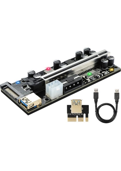 1 Takım Pcı-E 1x Ila 16X Grafik Kartı Uzatma Kablosu V009S Pro Pcı-E 1x Ila 16X Grafik Kartı - Kablolama Kartı (Yurt Dışından)