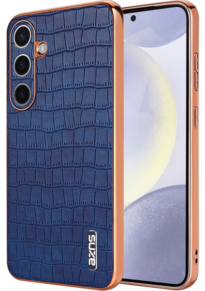 Samsung Galaxy S25+ 5g Mavi Için Azns Timsah Dokulu Kılıf (Yurt Dışından)