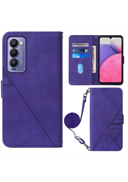Tecno Camon 18P Mor Için Crossbody Deri Kılıf (Yurt Dışından) fiyatları