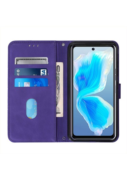 Tecno Camon 18P Mor Için Crossbody Deri Kılıf (Yurt Dışından) modelleri