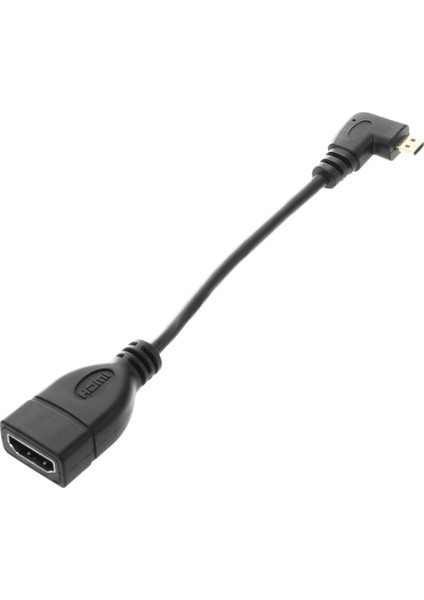 90 Derece Mikro- HDMI Sağ Yön Erkek - HDMI Dişi Adaptör Kablosu, Uzunluk: 17 cm (Yurt Dışından)