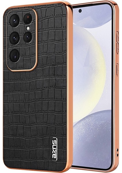 Samsung Galaxy S25 Ultra 5g Siyah Için Azns Timsah Dokulu Kılıf (Yurt Dışından)