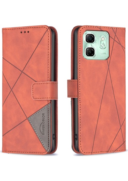 Infinix Smart 9 / Hot 50I Kahverengi Için BF05 Deri Kılıf (Yurt Dışından)