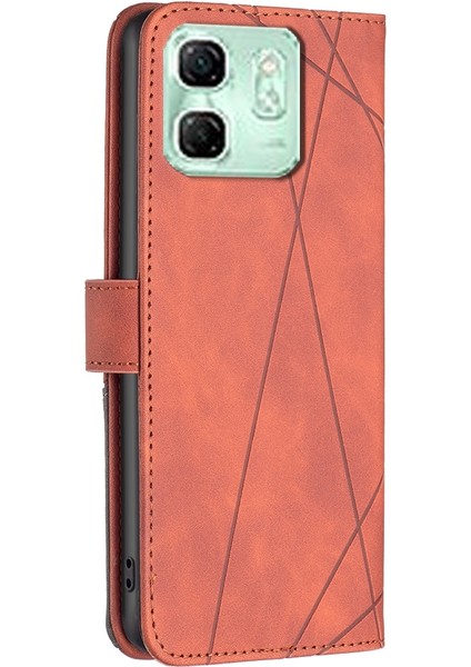 Infinix Smart 9 / Hot 50I Kahverengi Için BF05 Deri Kılıf (Yurt Dışından)