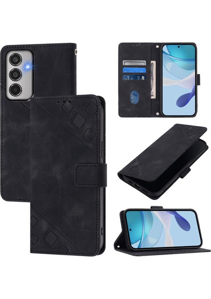 Samsung Galaxy M35 Siyah Için Skin-Fe Deri Telefon Kılıfı (Yurt Dışından)