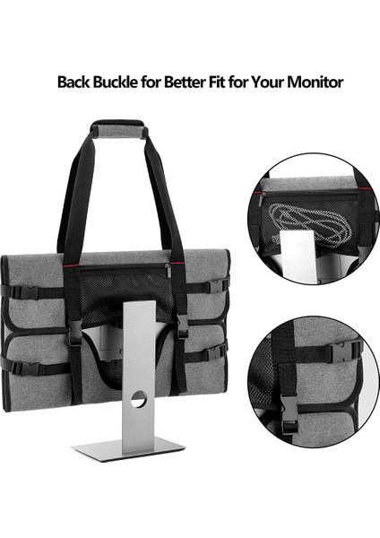24 Inç LCD Ekranlar ve Monitörler Için Taşıma Çantası, 24 Inç Monitör Için Koruyucu Monitör Seyahat Çantası, Gri (Yurt Dışından) indirimleri