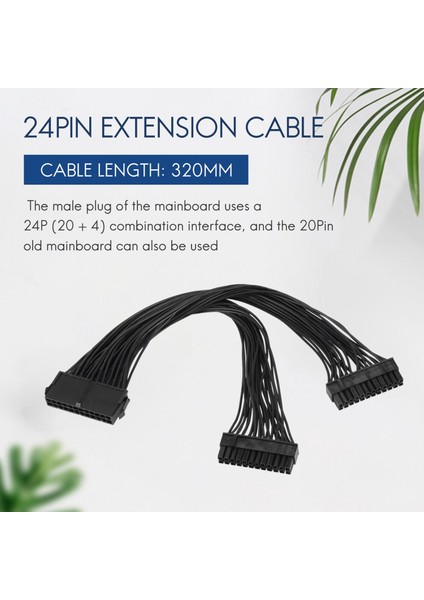 Atx 24PIN 1 Ila 2 Bağlantı Noktalı Güç Kaynağı Uzatma Kablosu Psu Erkek - Kadın Splitter 24PIN Uzatma Kablosu (Yurt Dışından) fiyatları