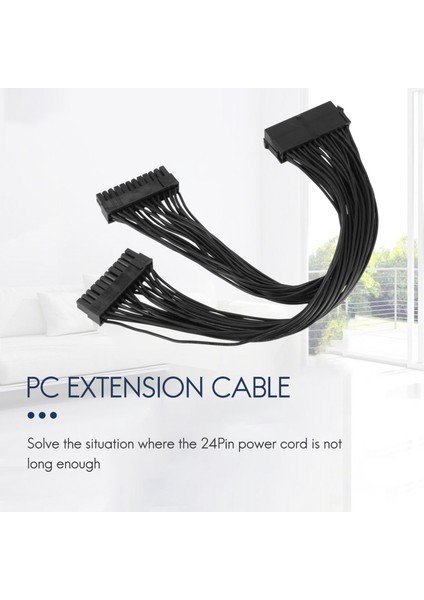 Atx 24PIN 1 Ila 2 Bağlantı Noktalı Güç Kaynağı Uzatma Kablosu Psu Erkek - Kadın Splitter 24PIN Uzatma Kablosu (Yurt Dışından) modelleri