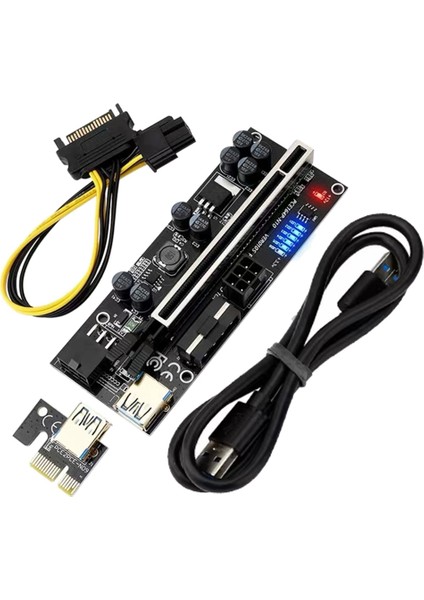 Siyah Metal Dönüşüm Kartı Sıcaklık Göstergesi Pcıex1 - X16 Ekran Kartı Genişletme Yuvası Uzatma Kablosu Genişletme Kartları (Yurt Dışından)